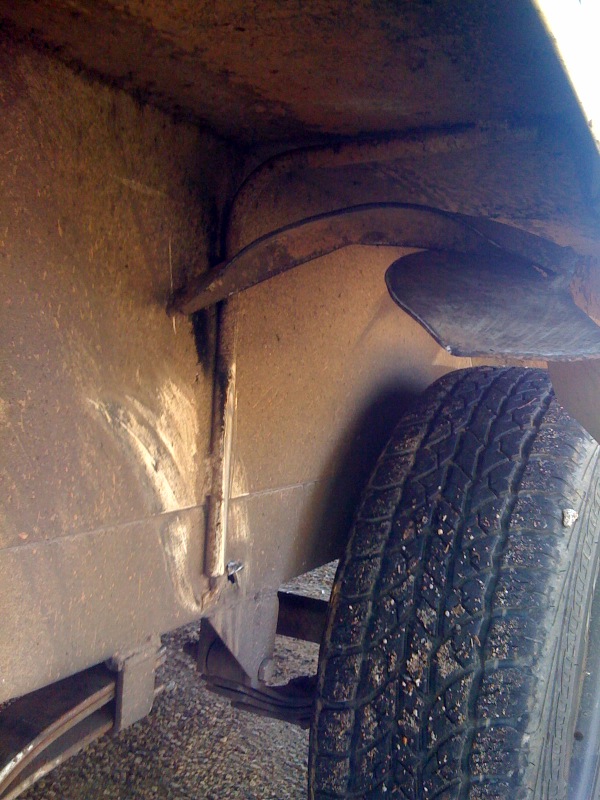 wheel hit guard, guard bends in half....